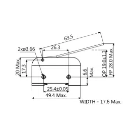 Essen Deinki C Series 70 g Plain Lever Micro Switch, MCL-15D image 2