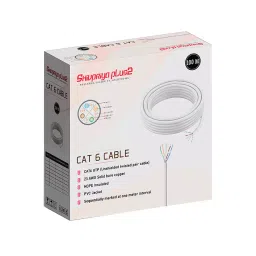 SHIVPRIYA PLUS2 CAT6 Ethernet Cable SP2CAT6-UTP-100M (Gray)-19