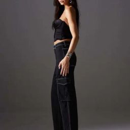 Miss Chase Black Cargo Jeans-image-64