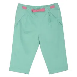 MINIKLUB Girls Sea Green Solid 1 Capri-image-74