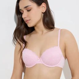 Wunderlove by Westside Light Pink Lace Design Under-Wired Bra-picture-22