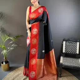 Elora Black Woven Saree-picture-49