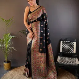 Elora Black Woven Saree-picture-32