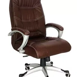 Caddy High Back Revolving office and Home Chair Brown PU Leatherette CD122-picture-18