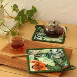 House This Bandipur Green Cotton Pot Holders - Set of 2-image-77