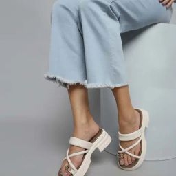 Truffle Collection Women's Beige Toe Ring Sandals-image-83
