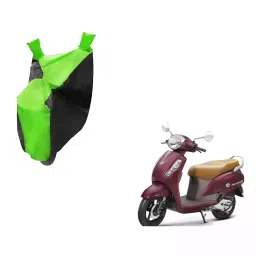 Auto Pearl Waterproof Two Wheeler Cover For Suzuki Access SE (Green & Black)-image-91