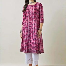 Soch Purple Cotton Printed A Line Kurta-image-15