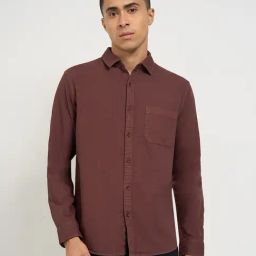 Sf Jeans By Pantaloons Maroon Cotton Slim Fit Shirt-image-26