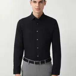 Peter England Black Cotton Slim Fit Shirt-picture-24