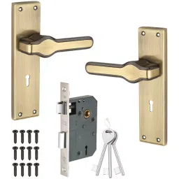 Atom Zinc Alloy Beige Door Handle Lock Set, MH-O67-KY-BA-08-image-90