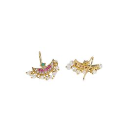 Anouk Gold-Plated Cubic Zirconia Studded Crescent Shaped Chandbalis image 3