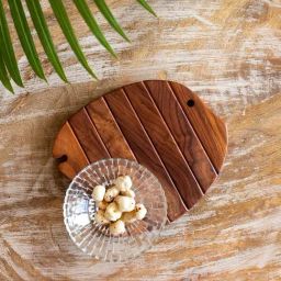 ExclusiveLane Brown Sheesham Wood Extendable Fish Handcrafted Trivet Tray-16