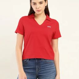 Levi's Red Cotton Regular Fit Polo T-Shirt-34