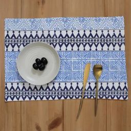 House This Alankaar Blue Cotton Placemats - Set of 2-image-86