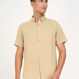 Peregrine By Pantaloons Khaki Cotton Regular Fit Shirt-picture-28