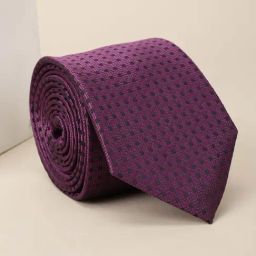 Louis Philippe Purple & Black Embroidered Tie-picture-46