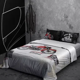 QuirkLoom White & Red Cartoon Characters AC Room 150 GSM Double Bed Comforter-image-5