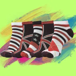 MJE Men Pack Of 5 Patterned Ankle Length Socks-image-88