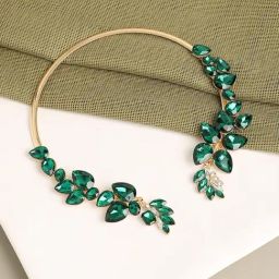 SOHI Green Designer Stone Party Necklace-60