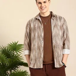 Mast & Harbour Self Design Opaque Casual Shirt-image-62
