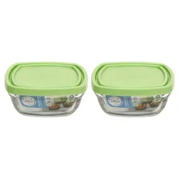 Duralex 'Freshbox' Transparent & Green Glass 9 cm Container With Lid (0.15 L) - Set of 2 image 4