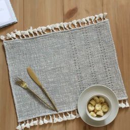 House This Arabian Sea Grey Cotton Placemats - Set of 2-25