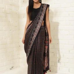 Fabindia Black Printed Saree-image-46