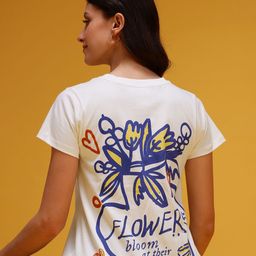 HERE&NOW Women Printed Pure Cotton T-shirt-picture-33