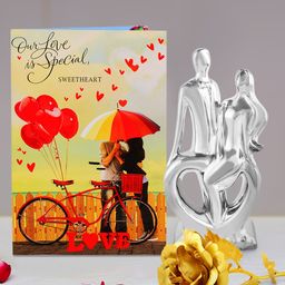 Archies Multicoloured Love Figurine with Rose & Greeting Card-image-83