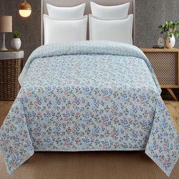 Harbell Home Blue Floral AC Room 120 GSM Double Bed Comforter-image-99