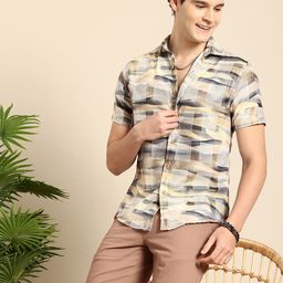 Mast & Harbour Opaque Abstract Printed Casual Shirt-image-54