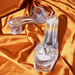 Try Me Embellished Open Toe Block Heels-37