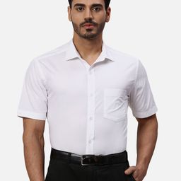 Park Avenue Men Spread Collar Solid Cotton Formal Shirt-picture-7