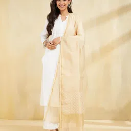 Fabindia Embroidered Thread Work Cotton Silk Dupatta-picture-49