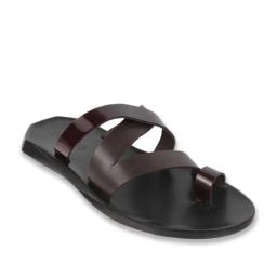 Mochi Men's Brown Toe Ring Sandals-image-79