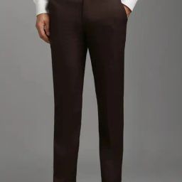 Louis Philippe Brown Slim Fit Checks Trousers-picture-7