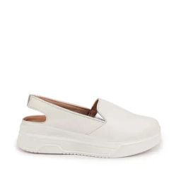 Fausto Women's White Sling Back Wedges-image-73