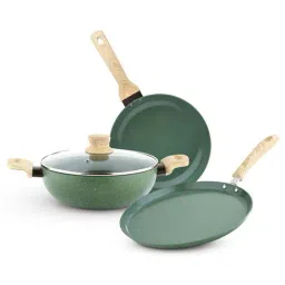 Bergner Green Field Green Aluminium Induction Bottom Non-Stick 4 Pcs Cookware Set-image-72