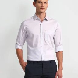 Arrow Purple Cotton Regular fit Geometric Shirt-image-63