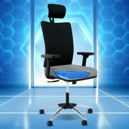 The Sleep Company Onyx Orthopedic High Back Office Chair - Grey & Black-picture-19