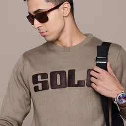 The Roadster Lifestyle Co. Typography Applique Detail Acrylic Pullover-image-76