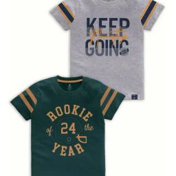 Codez Kids Green & Grey Melange Graphic Print T-Shirt (Pack Of 2)-image-42