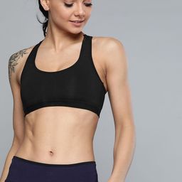 Mast & Harbour Black Solid Non-Wired Non Padded Workout Bra MNH-BRA-DRMS-030A1-picture-31