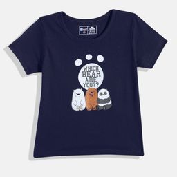 Eteenz Girls We Bare Bears Printed Pure Cotton T-shirt-image-29