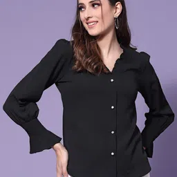 KASSUALLY Black Shirt Style Top-image-90
