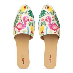 Shezone Women Cream-Coloured Woven Design Open Toe Flats-image-18