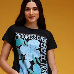 HERE&NOW Women Printed Pure Cotton T-shirt-picture-18
