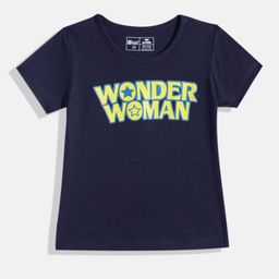 Eteenz Girls Wonder Woman Printed Pure Cotton T-shirt-image-60