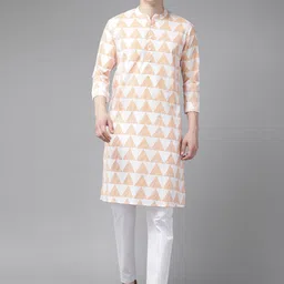 See Designs Men Printed Pure Cotton Kurta With Pyjamas-image-83